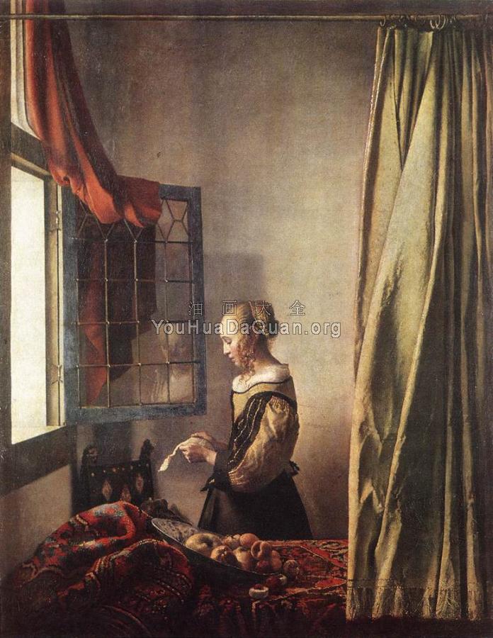 Girl Reading a Letter at an Open Window - 约翰尼斯·维米尔